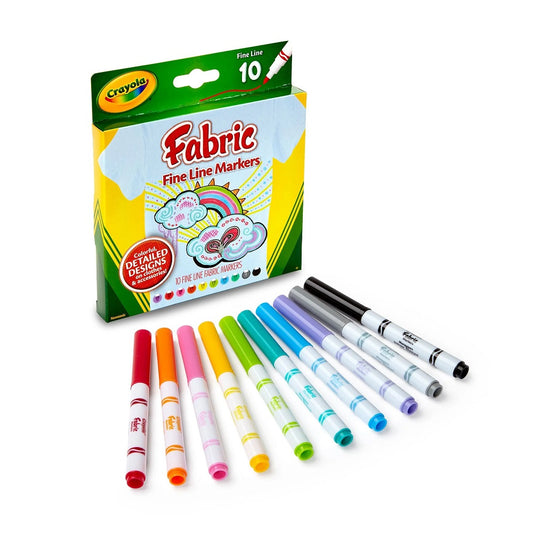 Crayola 10 Count Fabric Markers - Case of 12 Boxes