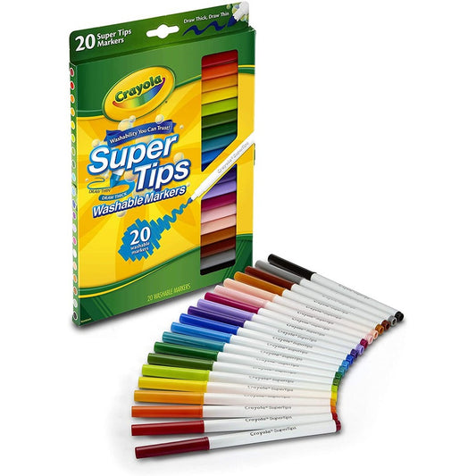Crayola 20 Count Super Tips Washable Markers - Case of 12 Boxes