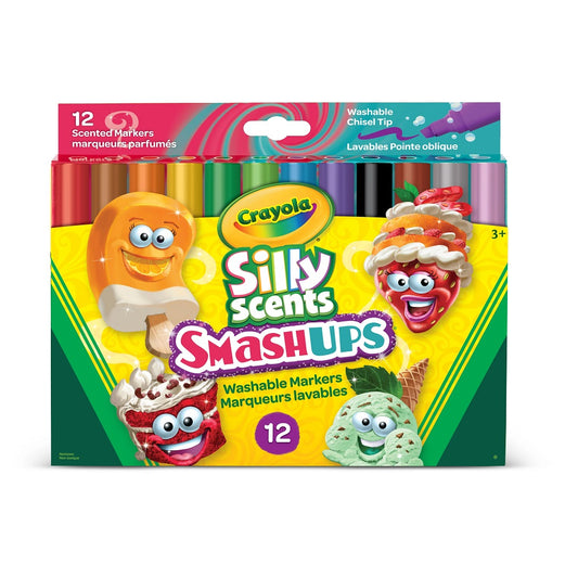 Crayola 12 Count Silly Scents Smash Ups Washable Markers - Case of 8 Boxes