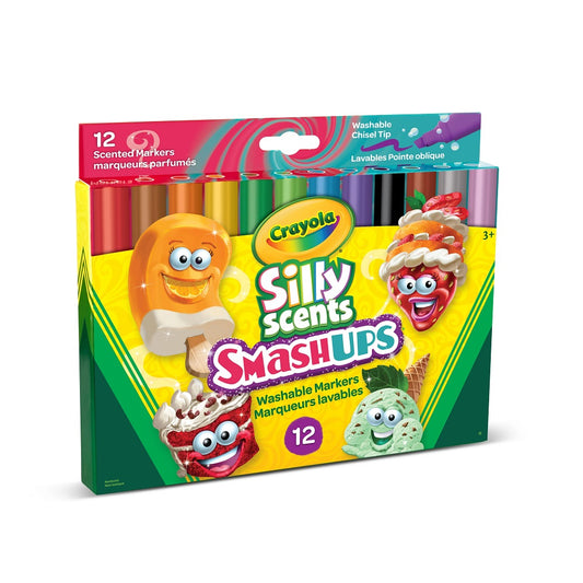 Crayola 12 Count Silly Scents Smash Ups Washable Markers - Case of 8 Boxes