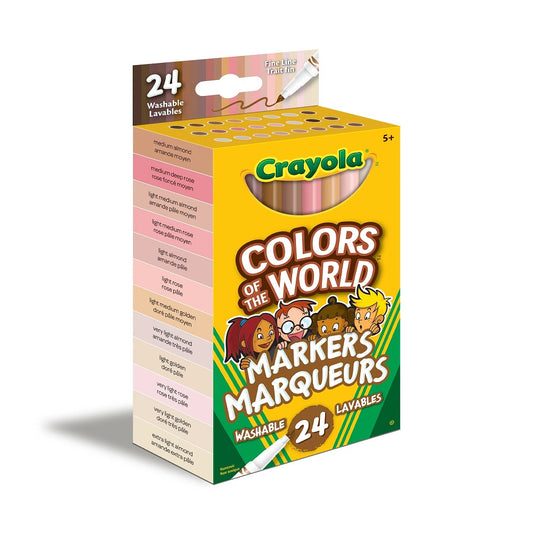Crayola 24 Count Colours of the World Fine Line Markers - Case of 4 Boxes
