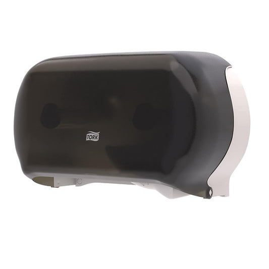 Tork® Twin Jumbo Bath Tissue Roll Dispenser, See-Through, Plastic, 9", Smoke, 56TR