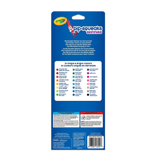 Crayola 24 Count Pip-Squeaks Skinnies Washable Markers - Case of 12 Boxes