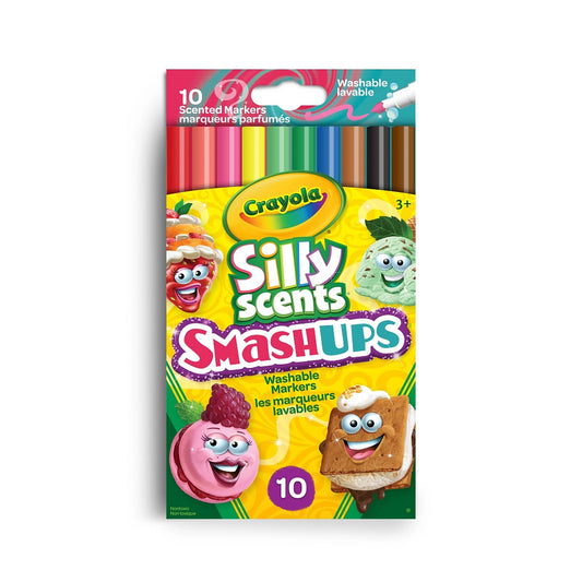 Crayola 10 Count Silly Scents Smash Ups Washable Slim Markers - Case of 12 Boxes