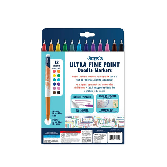 Crayola 12 Count Ultra Fine Point Doodle Markers - Case of 8 Boxes