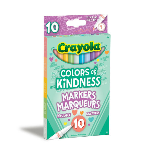 Crayola 10 Count Colours of Kindness Fine Line Markers - Case of 12 Boxes