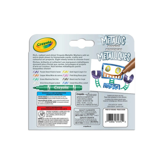 Crayola Metallic Markers, 8 count - Case of 8 Boxes