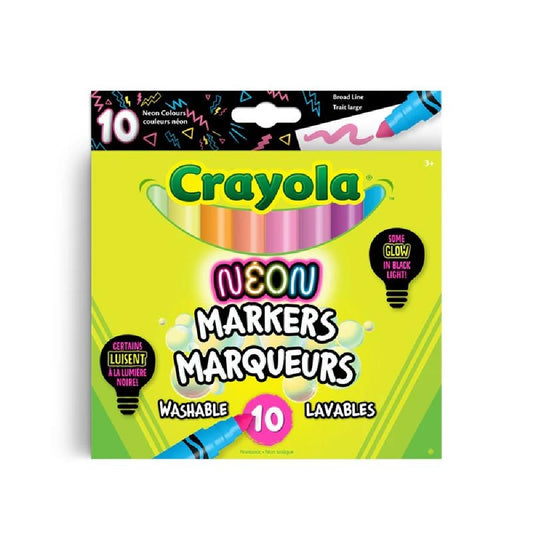Crayola 10 Count Neon Washable Markers - Case of 12 Boxes