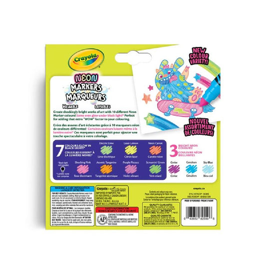 Crayola 10 Count Neon Washable Markers - Case of 12 Boxes