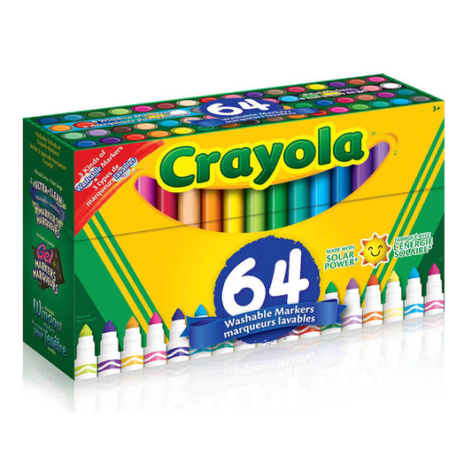 Crayola Ultra-Clean Washable Broad Line Markers - Variety Pack - 64 Count