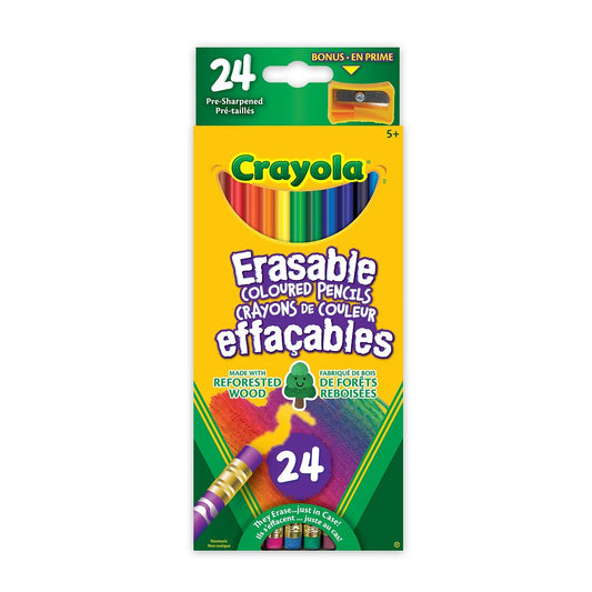 Crayola 24 Count Erasable Coloured Pencils - Case of 10 Boxes