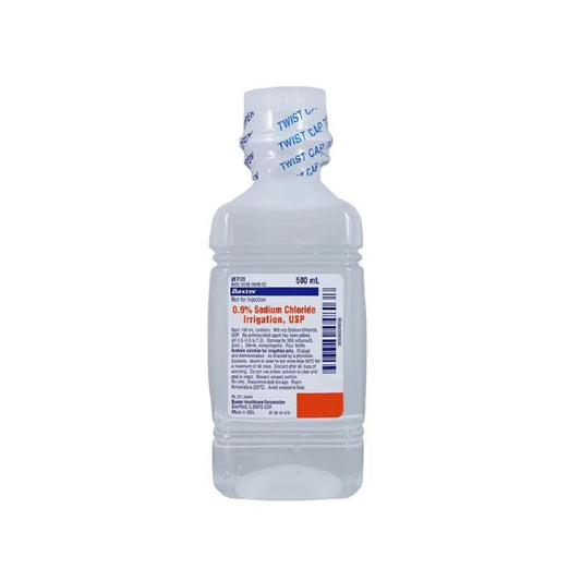 Sodium Chloride Irrigation 0.9%, USP, Sterile, Isotonic Solution for Irrigation Only, 500 ml - JF7123