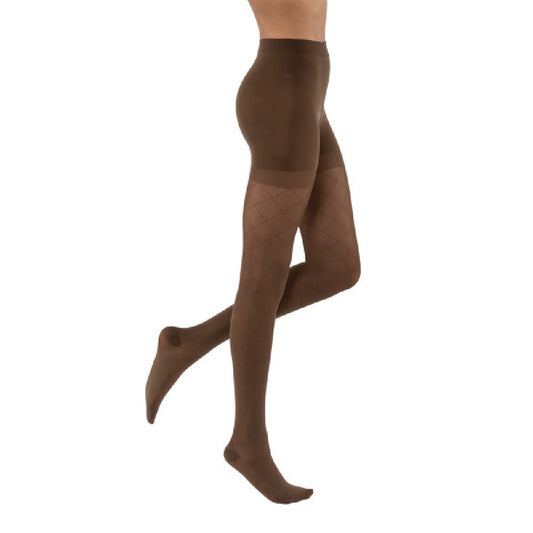 JOBST UltraSheer Diamond Pattern Compression Stockings, Waist High, Closed Toe, Espresso