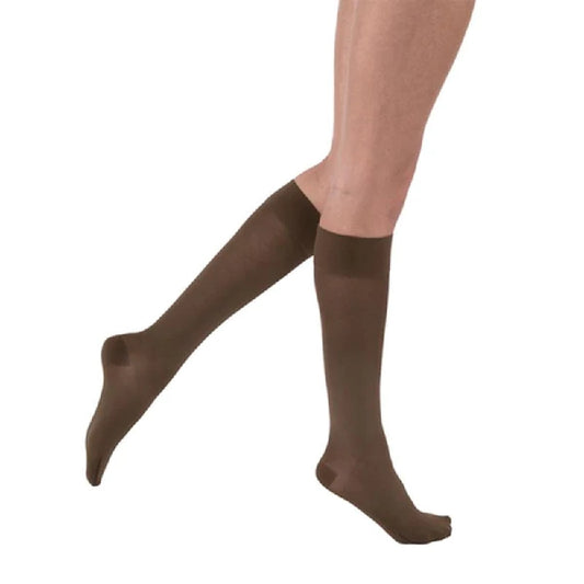 JOBST UltraSheer 20-30 mmHg Thigh High Dot Band Stockings, Closed Toe, Espresso