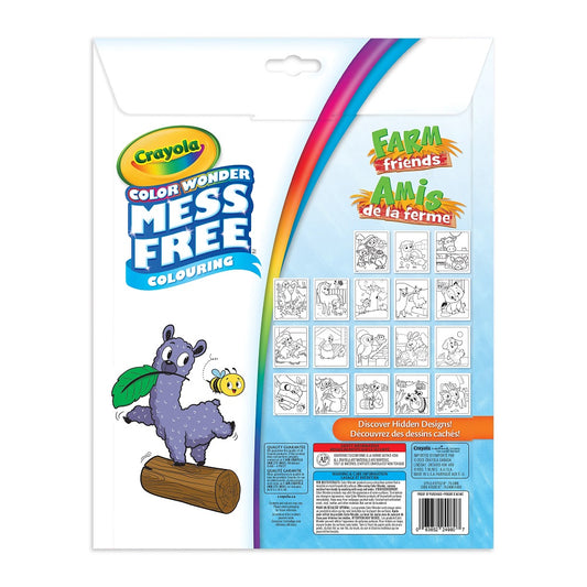 Crayola Colour Wonder Mess Free Colouring Pages and Mini Markers, Farm Friends - Case of 4 Books