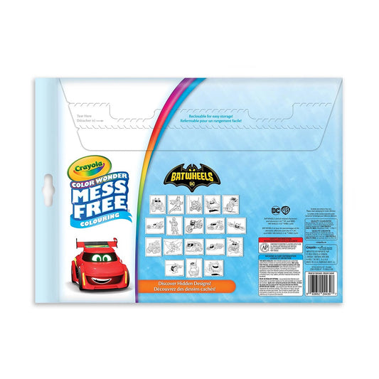 Crayola Colour Wonder Mess Free Colouring Pages and Mini Markers, Batwheels - Case of 4 Books