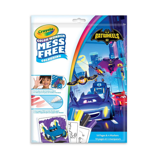 Crayola Colouring Pages & Mini Markers, Batwheels, Color Wonder Mess-Free
