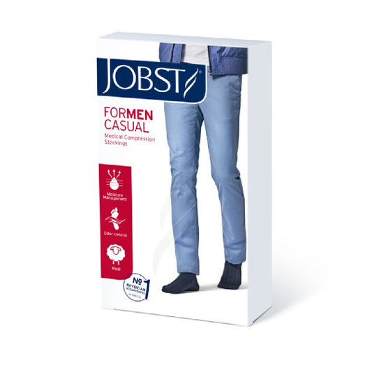 JOBST forMen Casual 15-20 mmHg Knee High Stockings, Closed Toe