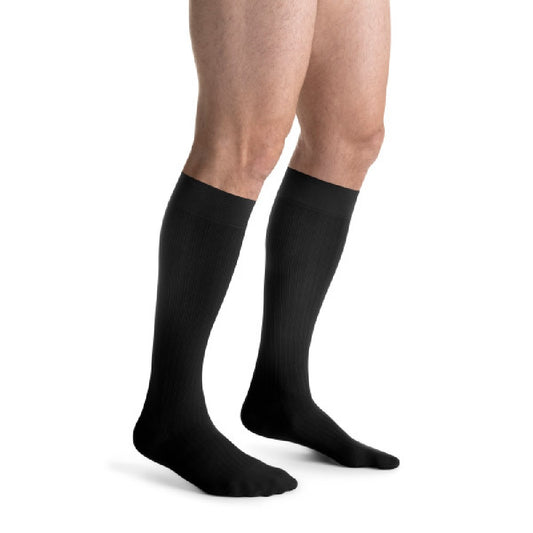 JOBST forMen Ambition 30-40 mmHg Knee High, SoftFit Band, Closed Toe - Black