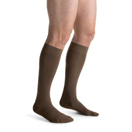 JOBST forMen Ambition Compression Socks 20-30 mmHg Knee High Closed Toe Brown