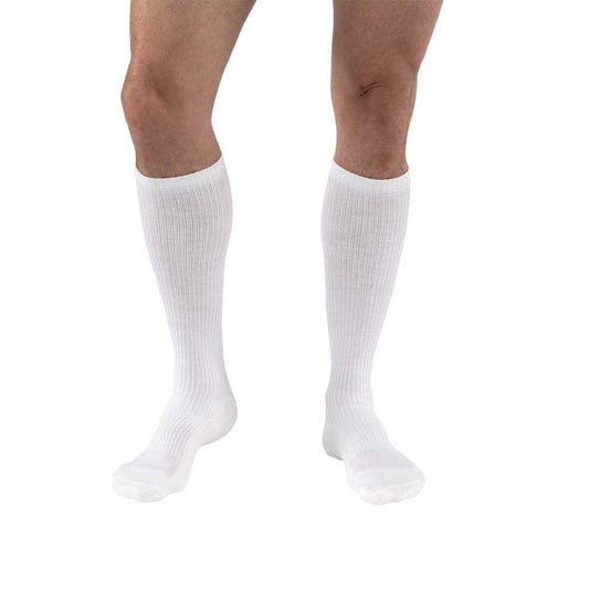 JOBST Athletic Knee High Support Wear, Closed Toe, 8-15 mmHg, White