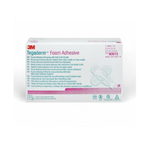 3M Tegaderm Foam Adhesive Dressing 90615, 2.5 x 2.5 cm, Mini Wrap