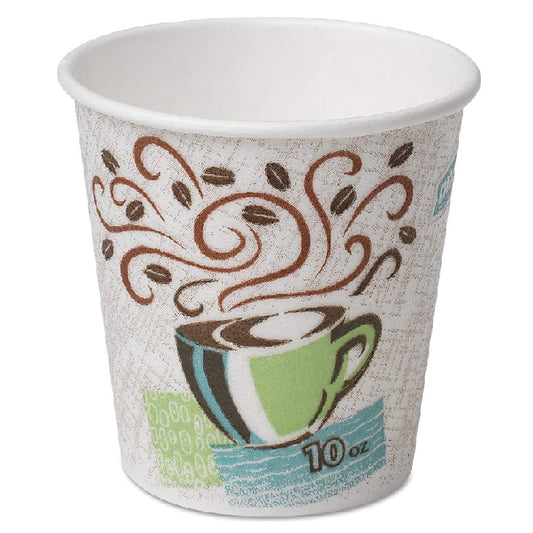 Dixie 92959 Hot Cups, Paper, 10oz, Coffee Dreams Design, Box of 1000