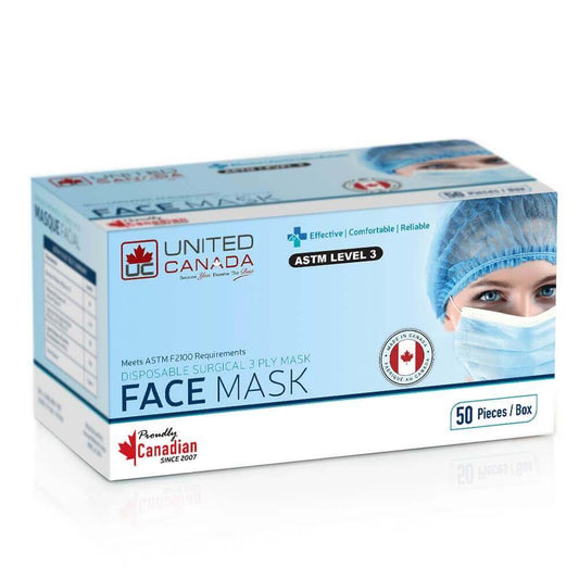 A 50 piece box ASTM Level 3 Medical Masks