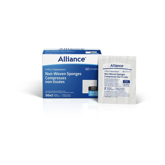Alliance® Sterile Non-Woven Gauze Sponges, 4-Ply, 2"x2"