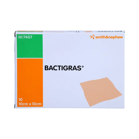 BACTIGRAS Antiseptic Dressing, 10 x 10cm - Box of 10