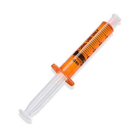BD Oral Syringe, Tip Cap, 5mL, Amber, 305208