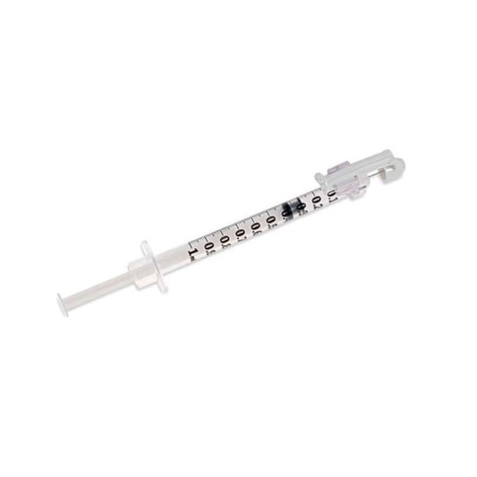 BD Safety-Glide Syringe with Safety Needle, 1 cc, 27 G x 1/2in, Allergy - Box of 25 Tray