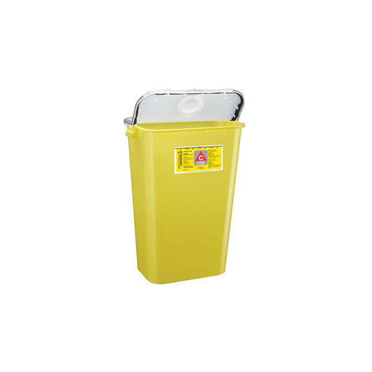 BD Sharps Collector, 34L, XL, Clear Top, Yellow Base - Case of 8, 305579