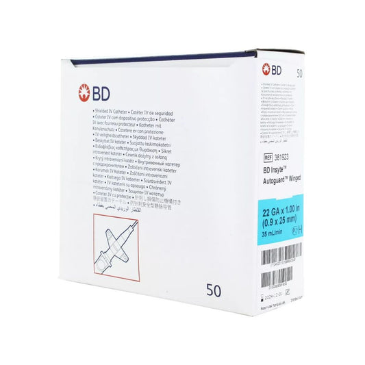 BD Insyte Autoguard IV Cathetars with Wings 22G x 1 in. - Box of 50