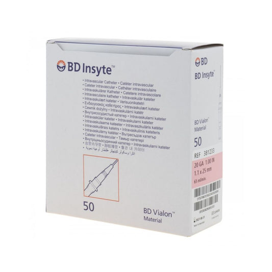 BD Insyte™ Autoguard™ Shielded IV Catheter, 20G x 1 in., Pink - Pack of 50