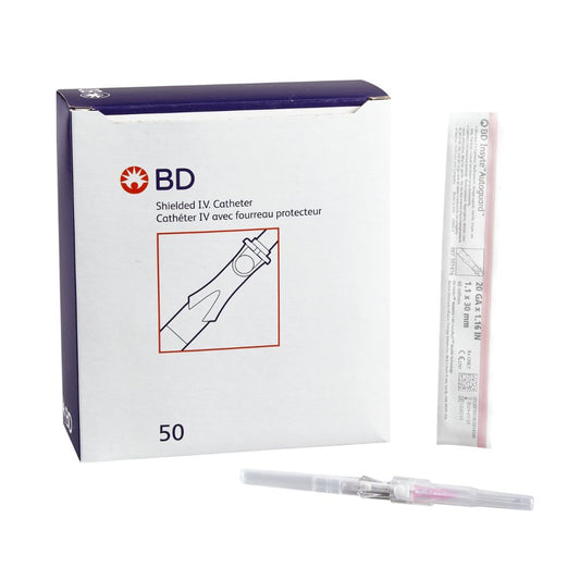 BD Insyte™ Autoguard™ Shielded IV Catheter, 20G x 1 in., Pink - Pack of 50