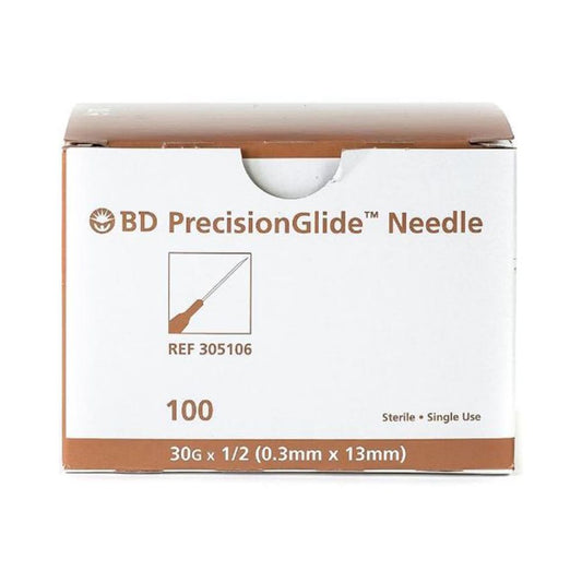 BD® Needle Single Use, Sterile,1/2 in., 30G, 305106 - Box of 100