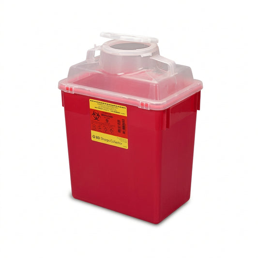 BD™ Sharps Container 6 Gallon Red Non-Vent Cap, Case of 12 - 305457