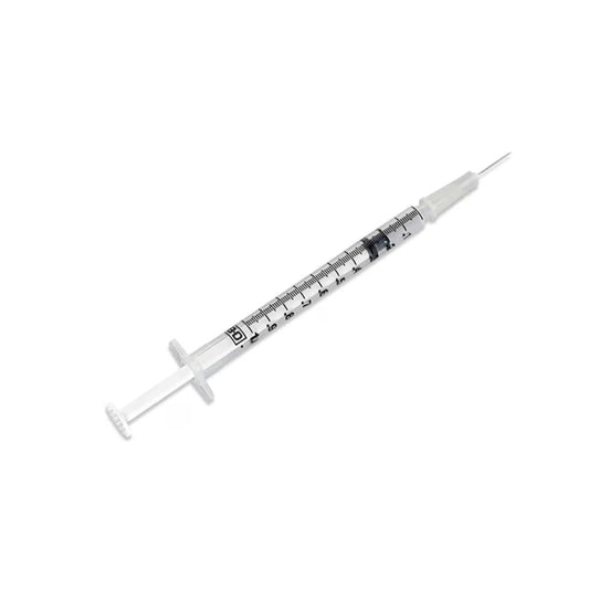 BD® Syringe with Standard Hypodermic Needle, 1 cc, 27g x 1/2" - Box of 100