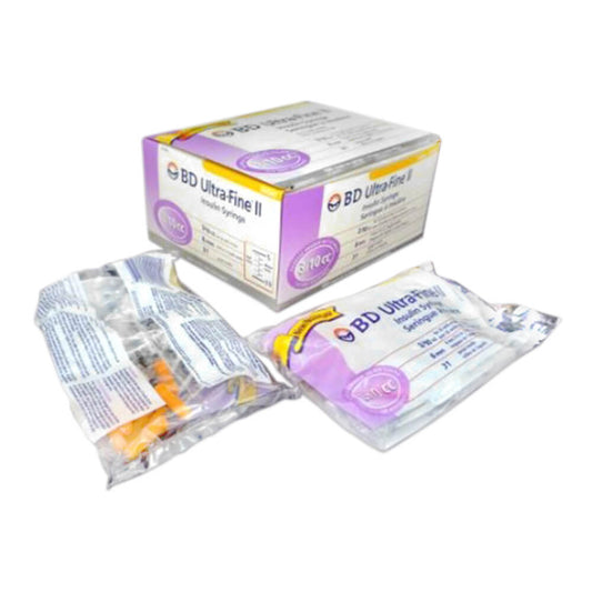 BD Ultra Fine Insulin Syringes 3/10ml 8mm x 31G, 320440 - Box of 100