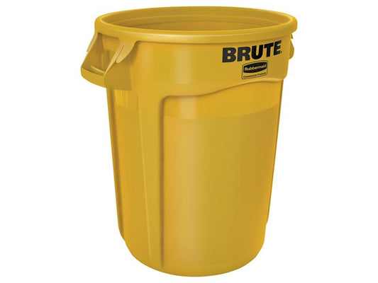 BRUTE 32-Gallon Yellow Vented Trash Container