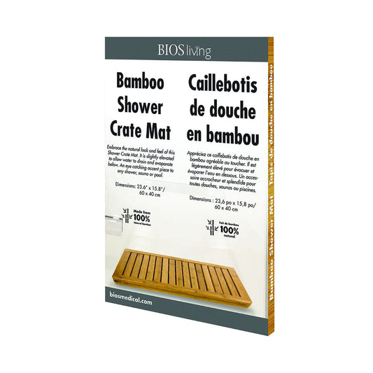 BIOS Bamboo Shower Crate Mat - Natural Wood