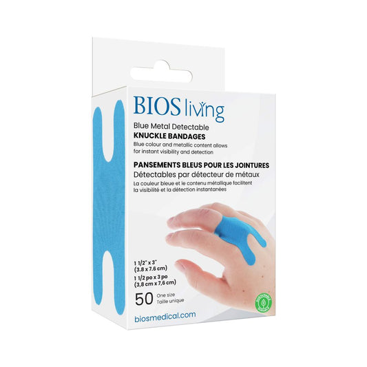 Blue Metal Dectable Knuckle Bandages - Box of 50