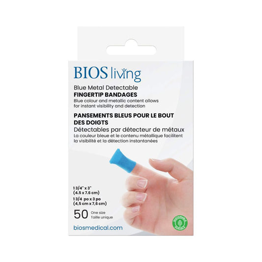 Blue Metal Detectable Fingertip Bandages - Box of 50