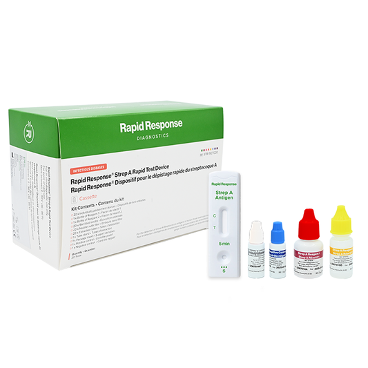 Rapid Response Strep A Rapid Test Device (Test Cassettes with Controls)