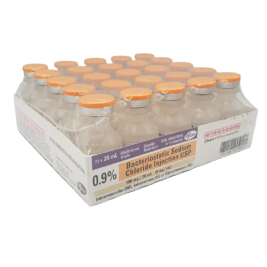 Bacteriostatic Sodium Chloride Injection USP (0.9%) With Preservative, 20mL