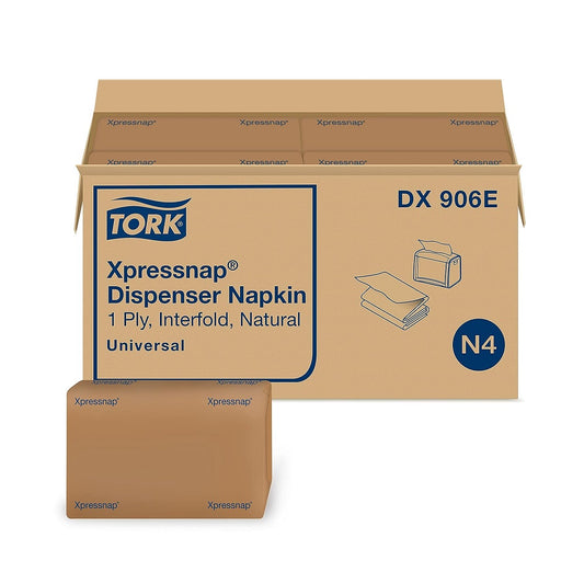 Tork Universal Xpressnap® Dispenser Napkin, Interfold, 1 Ply, Natural, DX906E