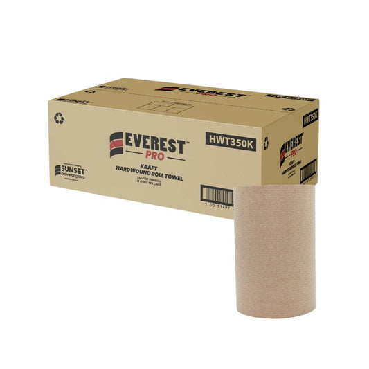 Everest Pro™ Kraft Paper Towel Rolls, 1 Ply, Standard, 7.85" x 350 - Case of 12 Rolls