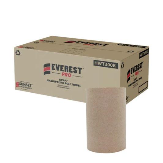 Everest Pro™ Kraft Paper Towel Rolls, 1 Ply, Standard, 7.85" x 300 - Case of 12 Rolls