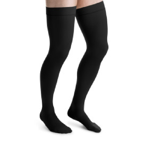 JOBST forMen Compression Socks 15-20 mmHg Thigh High, Closed Toe, Black, X-Large